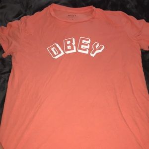 orange obey t shirt